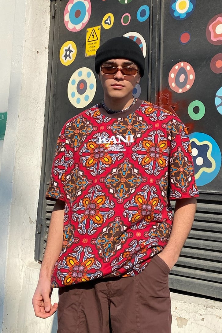 K.Kani Retro Desen Oversize Premium Tee