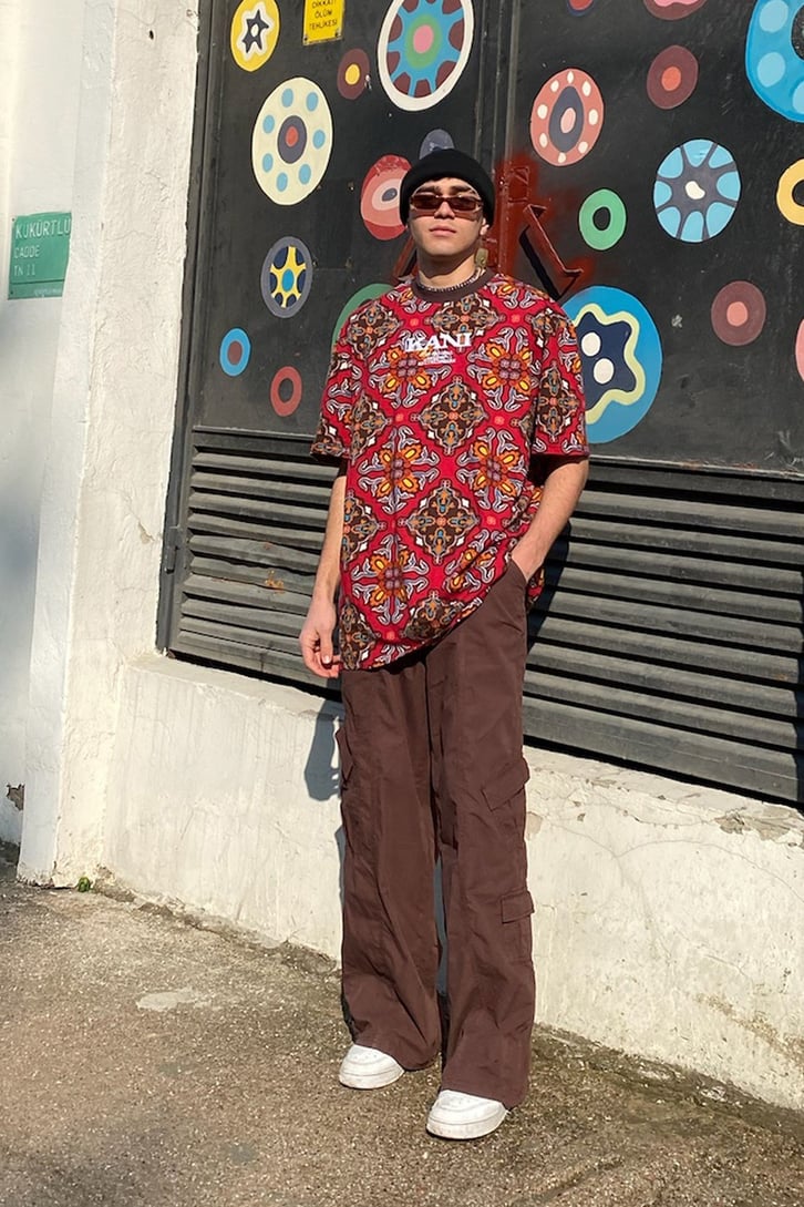 K.Kani Retro Desen Oversize Premium Tee