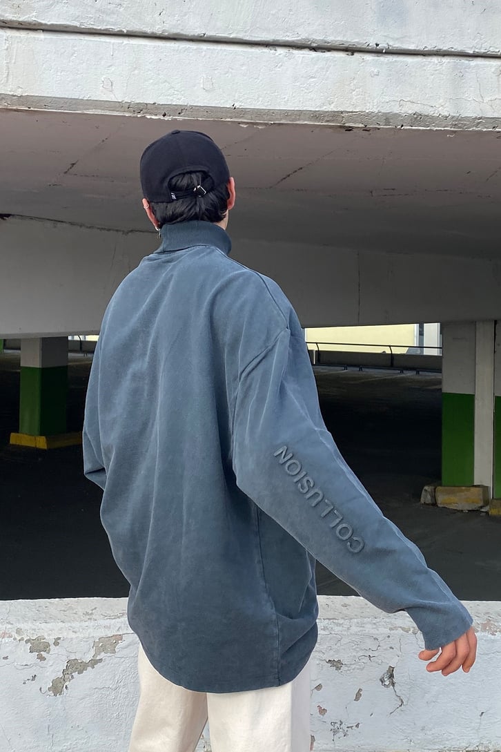 KABARTMA BASKILI OVERSIZE SWEATSHIRT