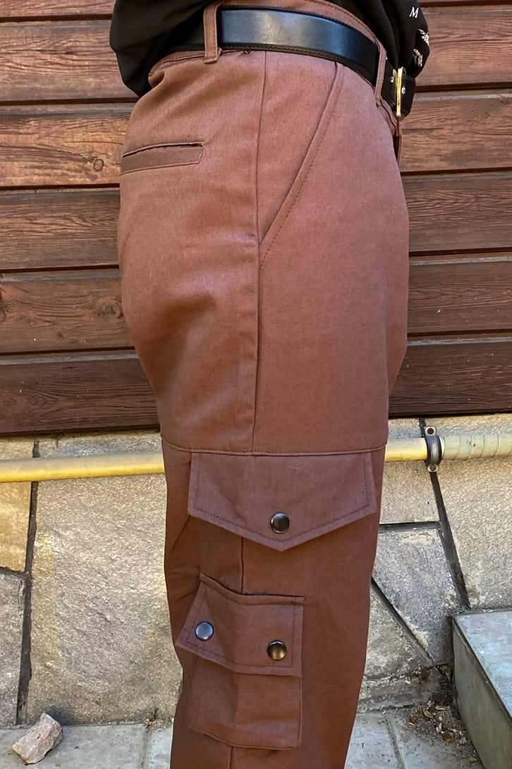 Kahverengi Cargo Cepli Baggy Jean