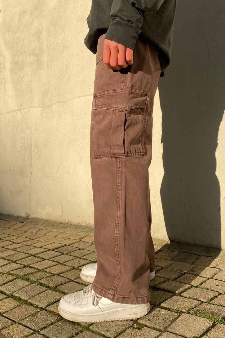 Kahverengi Cargo Pocket Baggy Fit Premium Pant