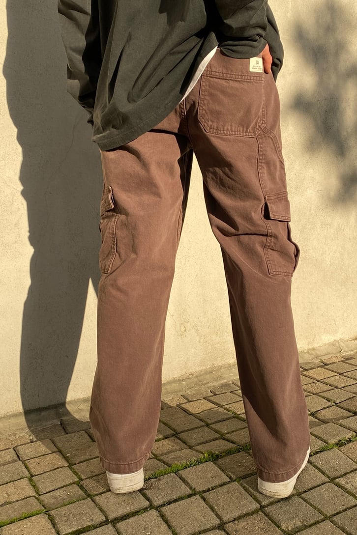 Kahverengi Cargo Pocket Baggy Fit Premium Pant