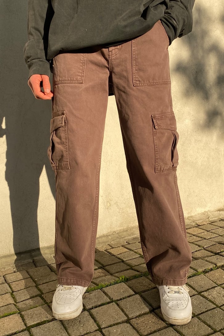 Kahverengi Cargo Pocket Baggy Fit Premium Pant