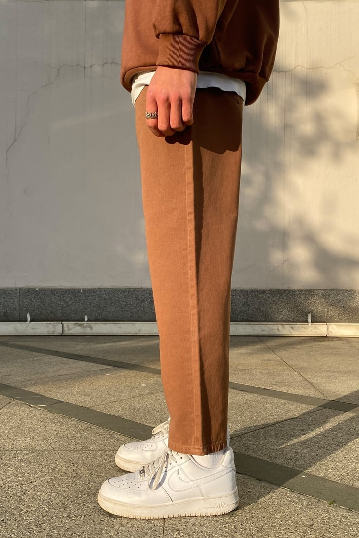 Kahverengi Premium Mom Fit Jean