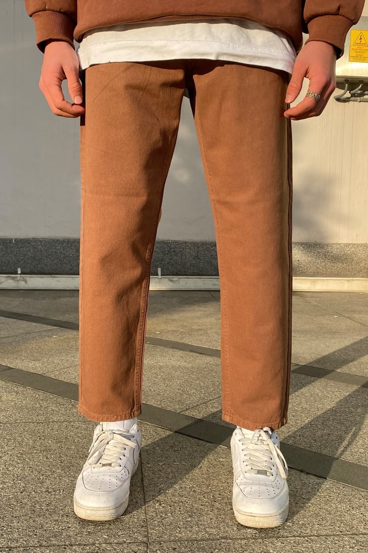 Kahverengi Premium Mom Fit Jean