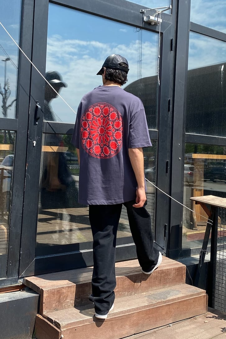 Kaleidoscope Baskılı Oversize Tshirt
