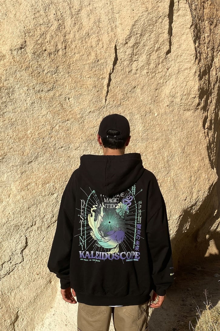 Kaleidoscope Printed Oversize Hoodie