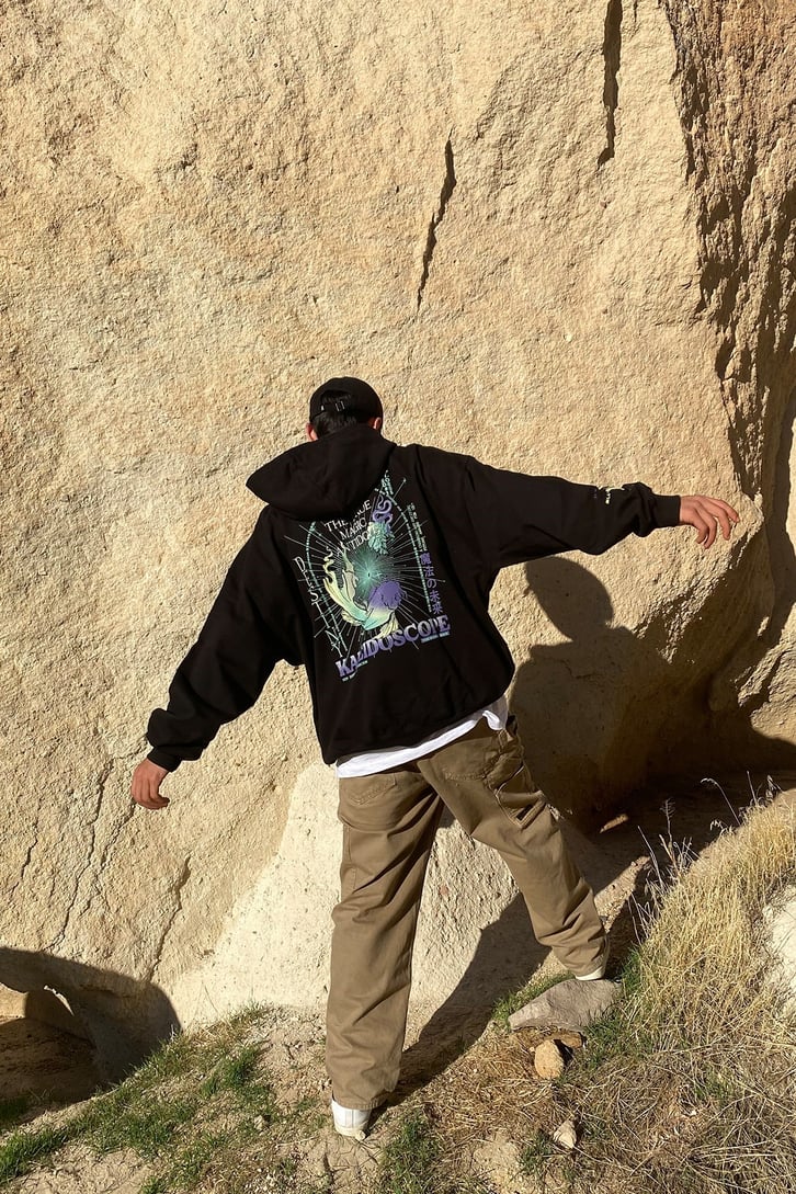 Kaleidoscope Printed Oversize Hoodie
