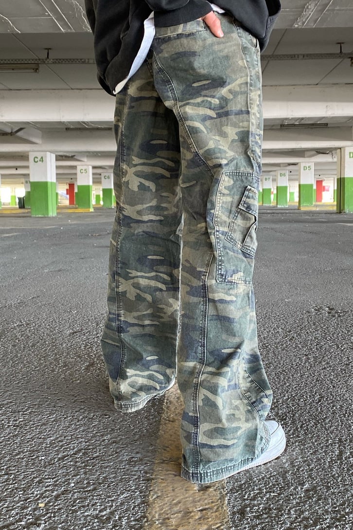 Kamuflaj Desen Cargo Pocket Extra Baggy Pants