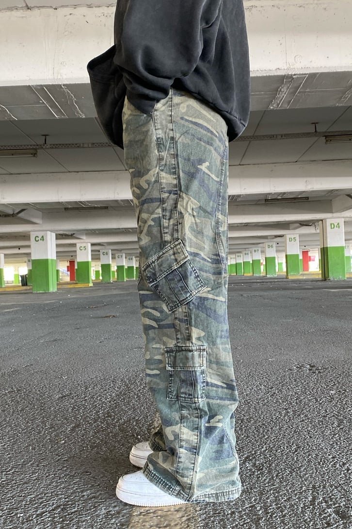 Kamuflaj Desen Cargo Pocket Extra Baggy Pants