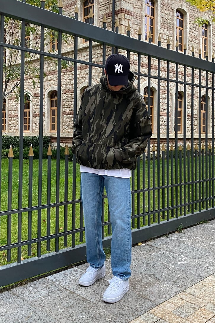 KAMUFLAJ DESEN PREMIUM OVERSIZE HOODIE