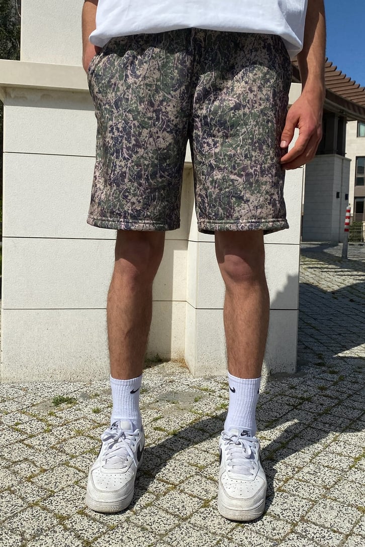 Kamuflaj Desenli Bermuda Şort