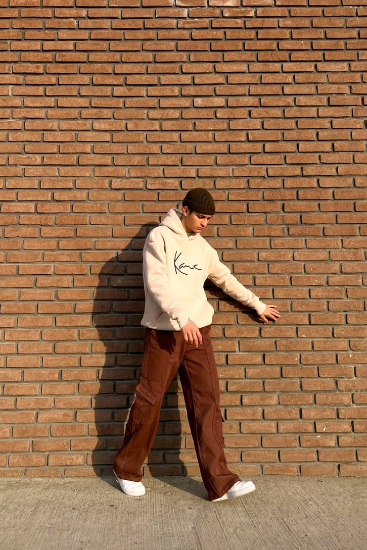Kani Nakışlı Oversize Hoodie
