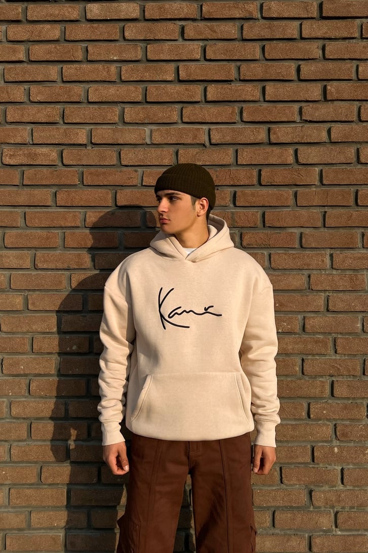 Kani Nakışlı Oversize Hoodie