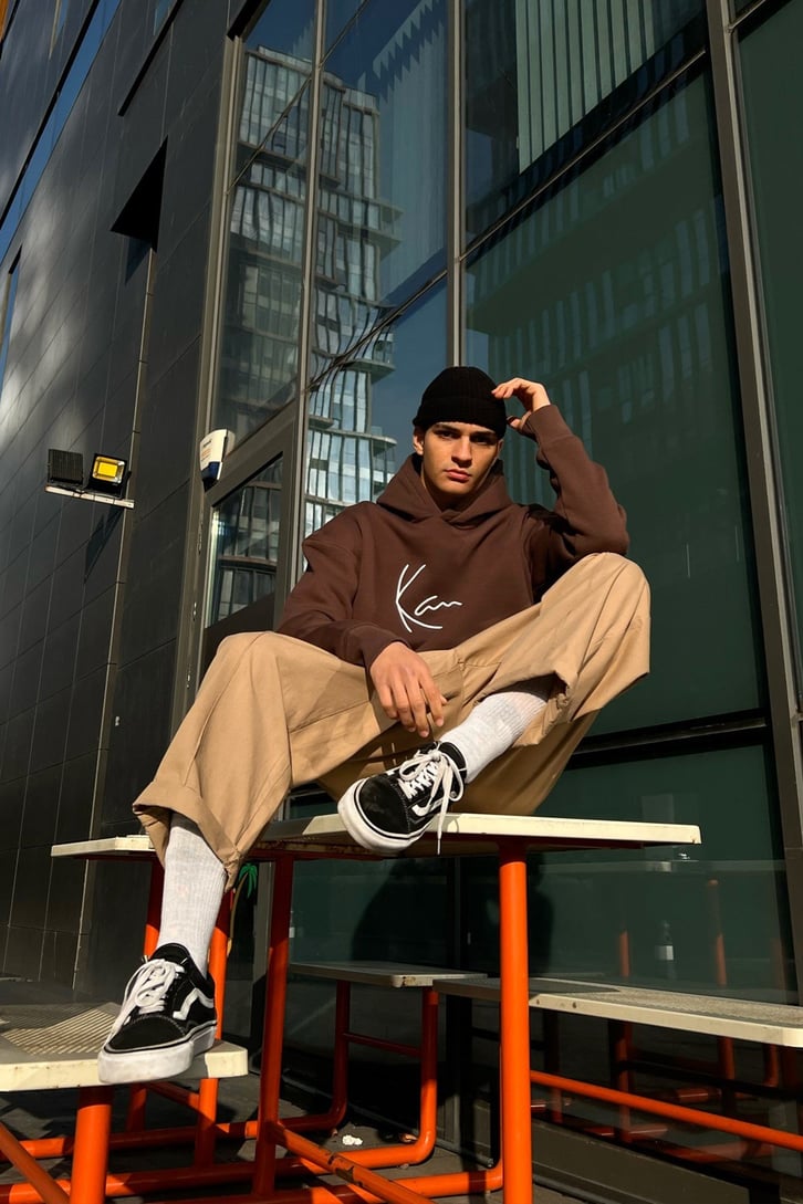 Kani Nakışlı Oversize Hoodie