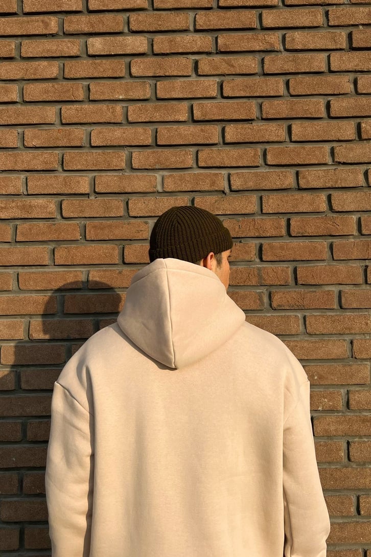 Kani Nakışlı Oversize Hoodie