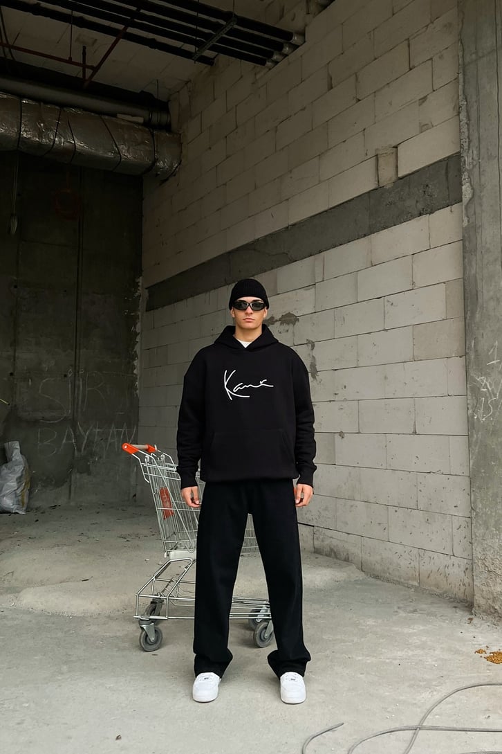 Kani Nakışlı Oversize Hoodie