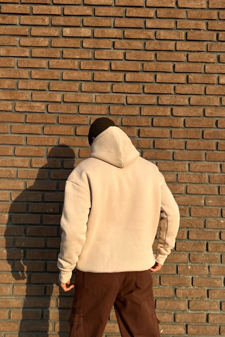 Kani Nakışlı Oversize Hoodie