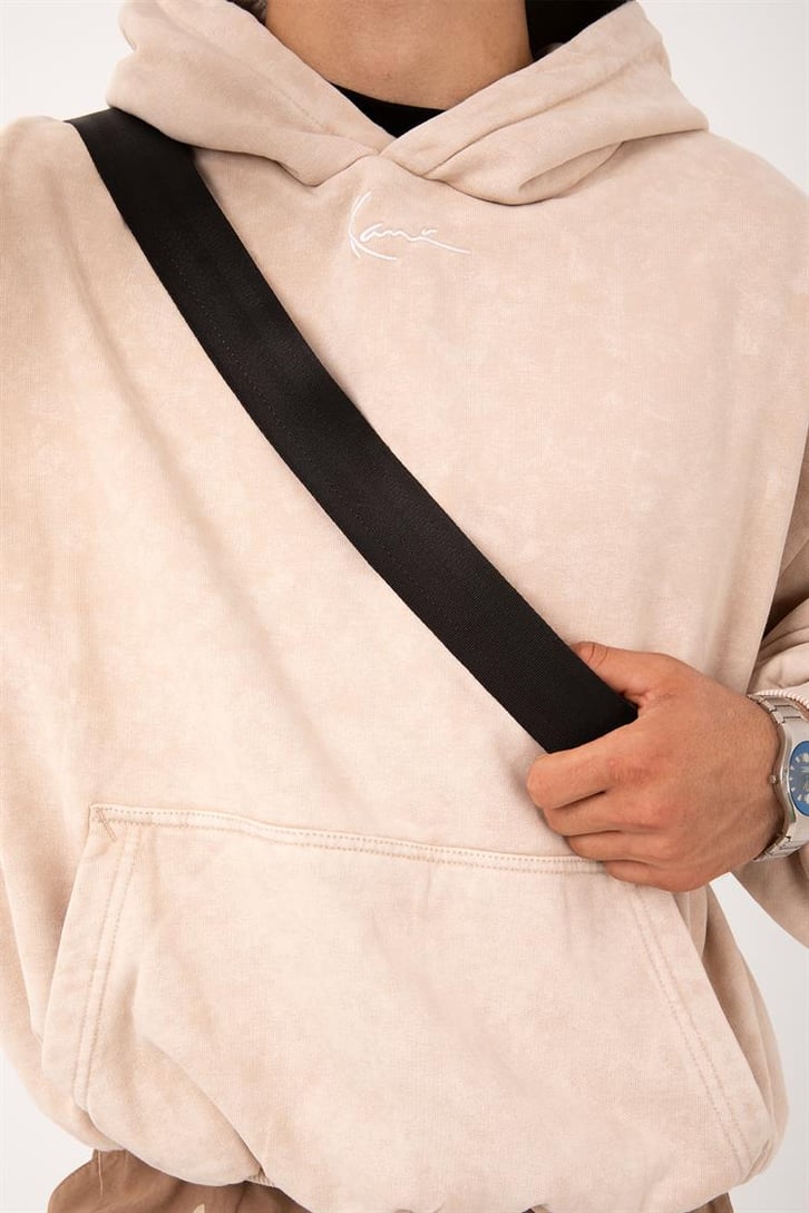 Kani Nakışlı Taş Rengi Oversize Hoodie