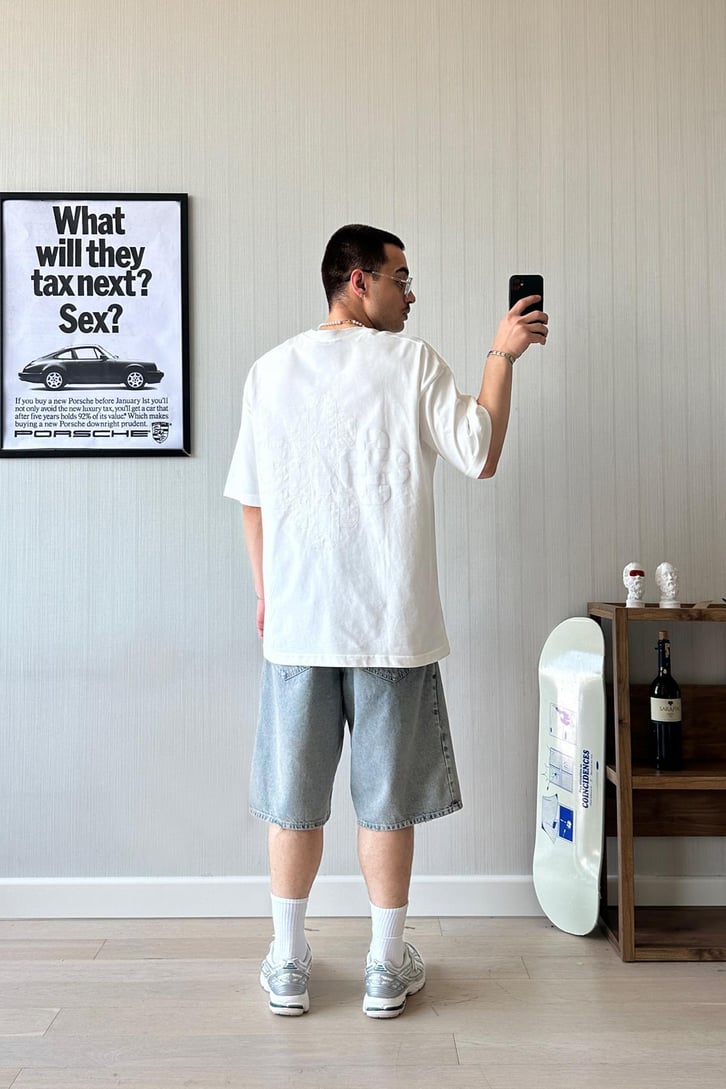 Kar Yıkama Vintage Baggy Şort