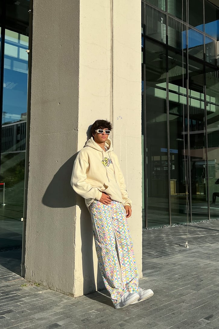 Kare Desen Colorful Baggy Jean