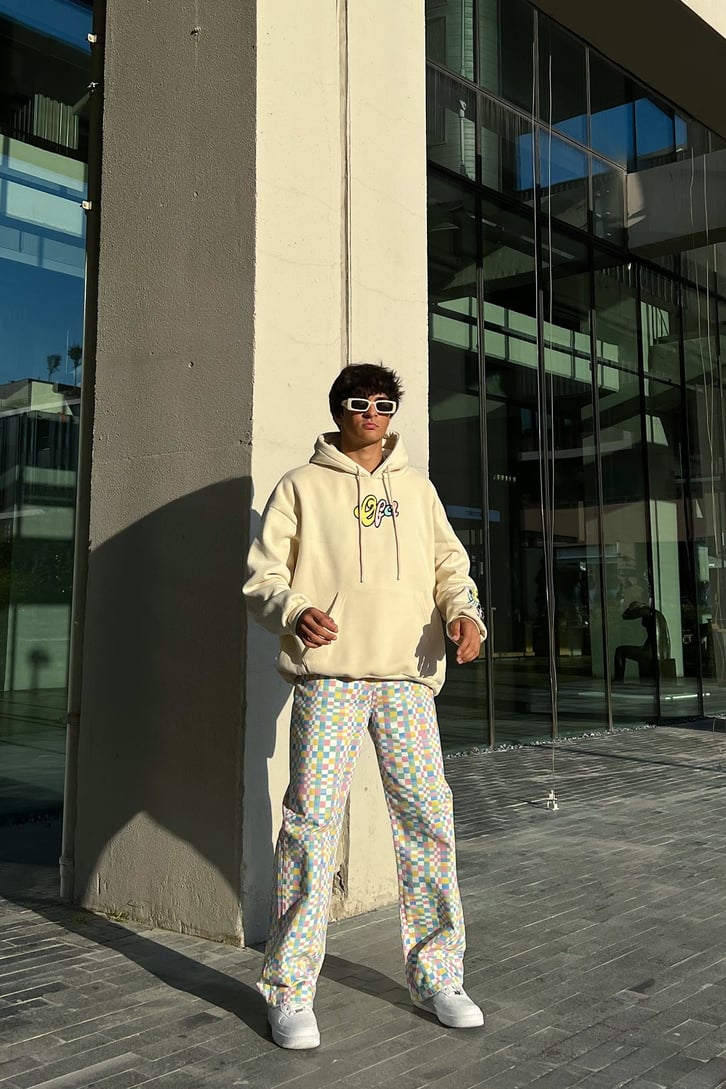Kare Desen Colorful Baggy Jean