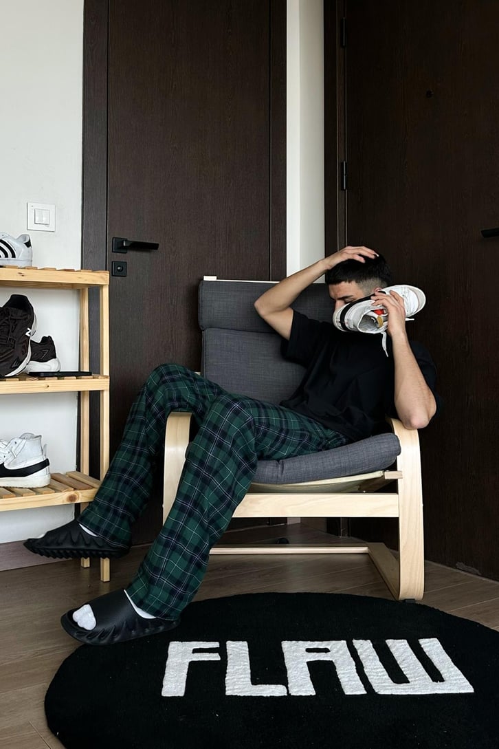 Kare Desenli Yeşil Pijama Altı
