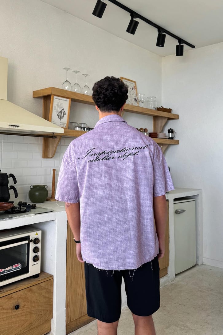 Kareli Oversize Kısa Kol Gömlek