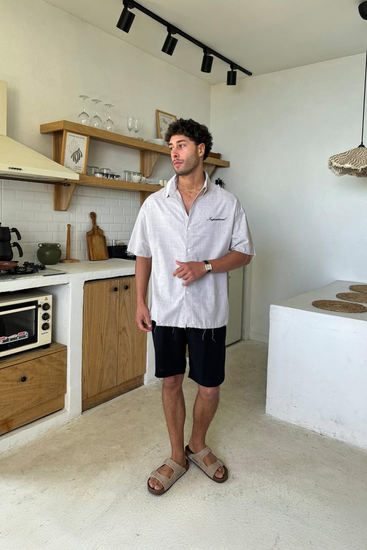 Kareli Oversize Kısa Kol Gömlek