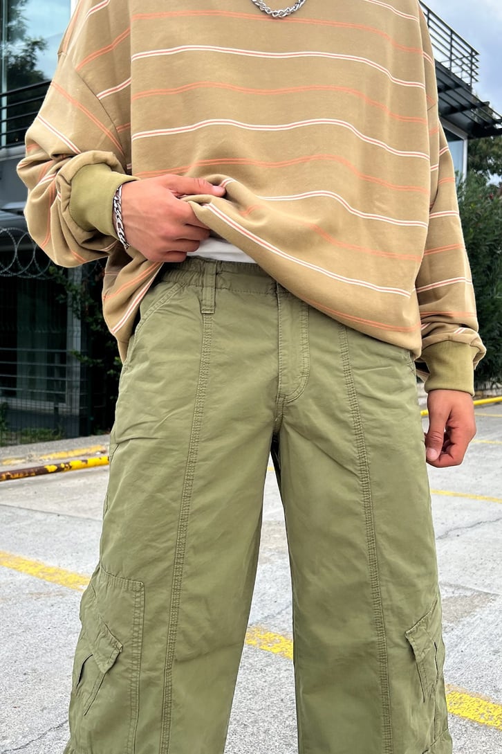 Kargo Cep Detay Baggy Pantolon