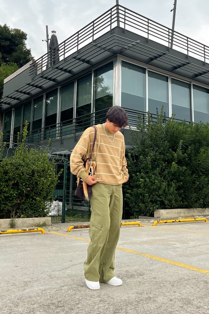 Kargo Cep Detay Baggy Pantolon