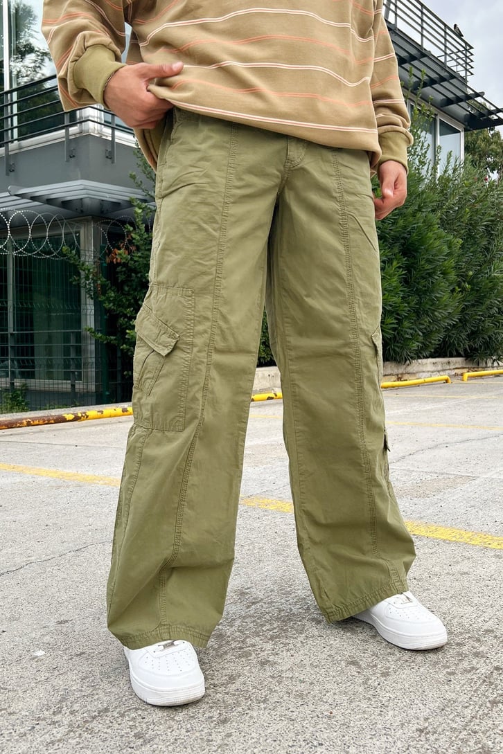 Kargo Cep Detay Baggy Pantolon