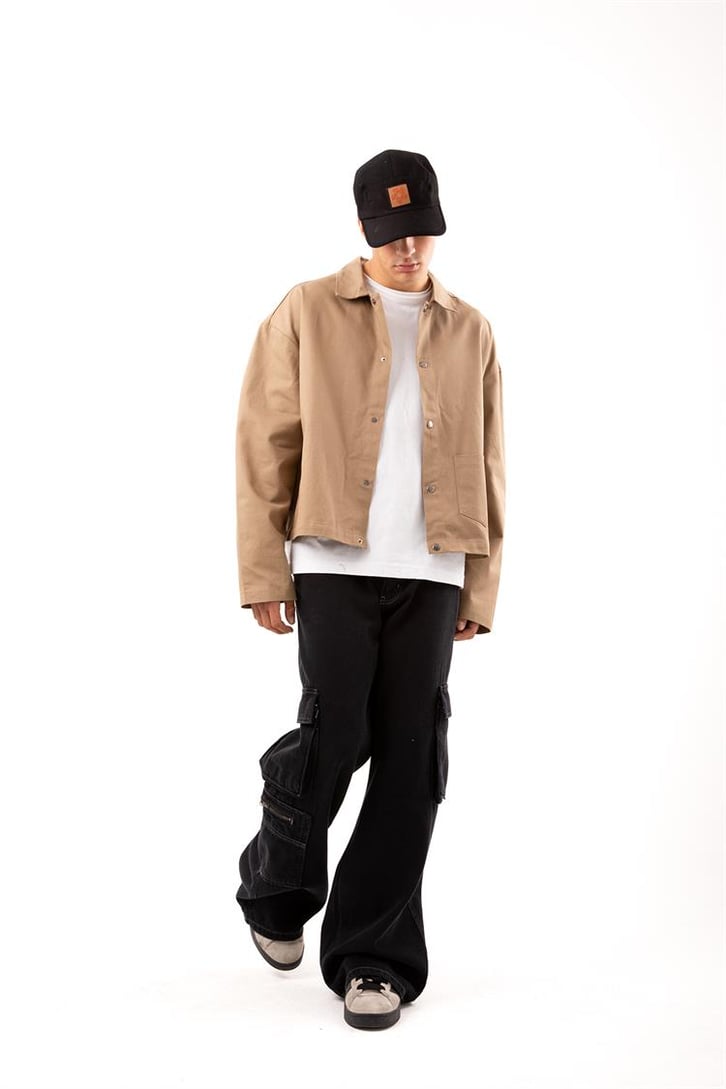 Kargo Cep Detaylı Mavi Baggy Jean