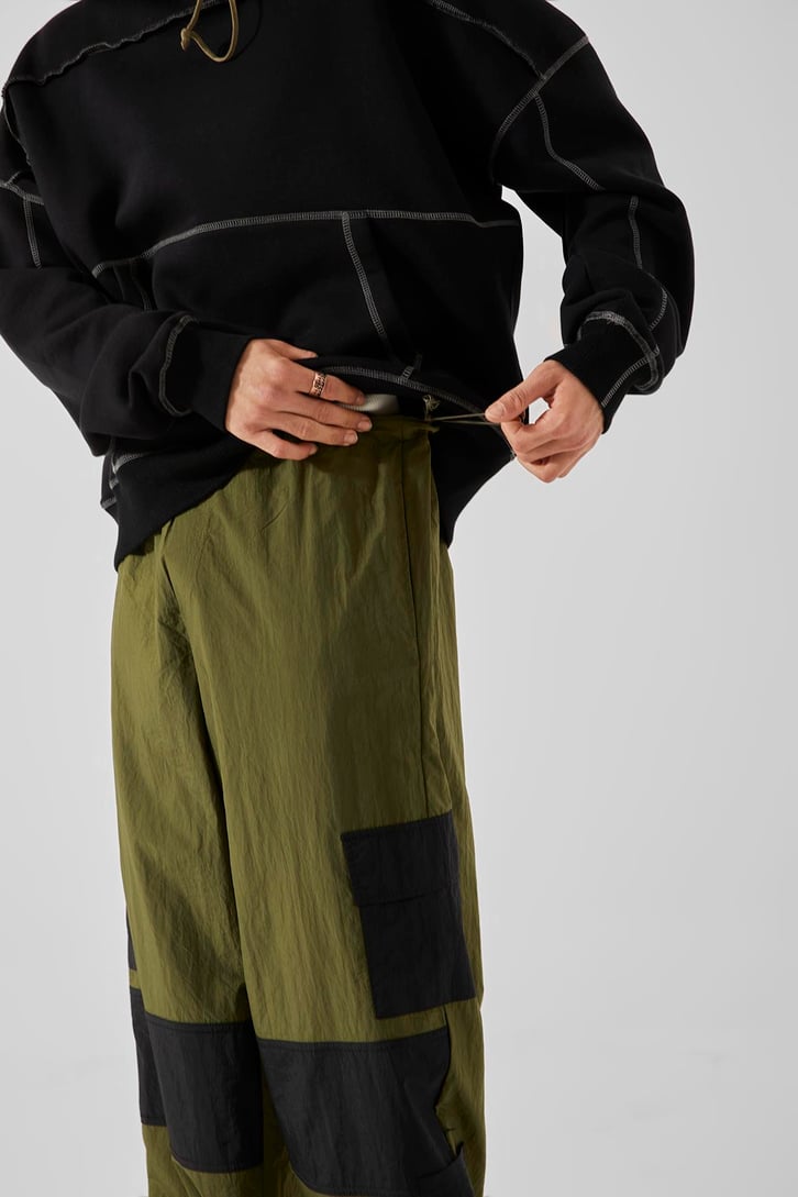 Kargo Cep Haki Paraşüt Pantolon