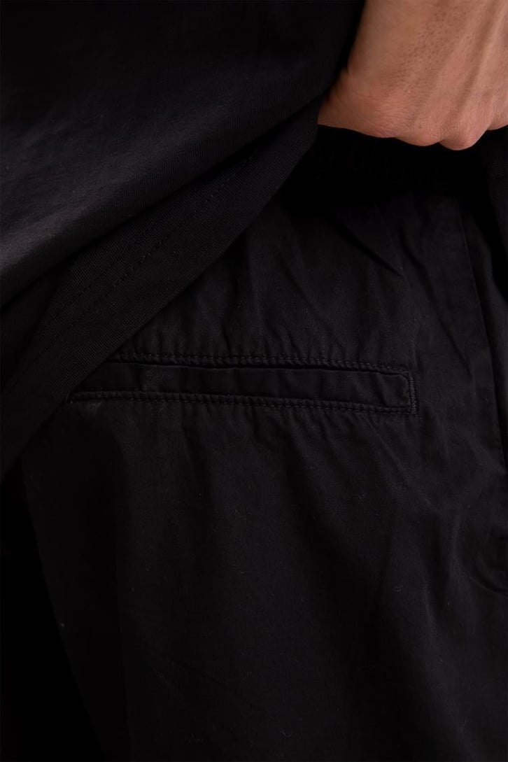 Kargo Cep Paça Lastikli Siyah Baggy Pantolon