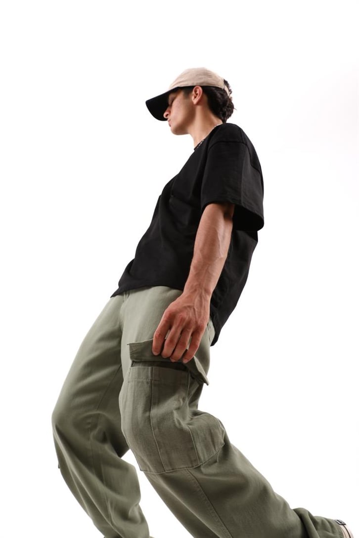 Kargo Cep Yeşil Baggy Jean