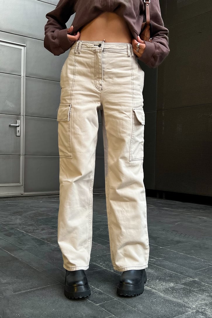 Kargo Cepli Bej Baggy Jean