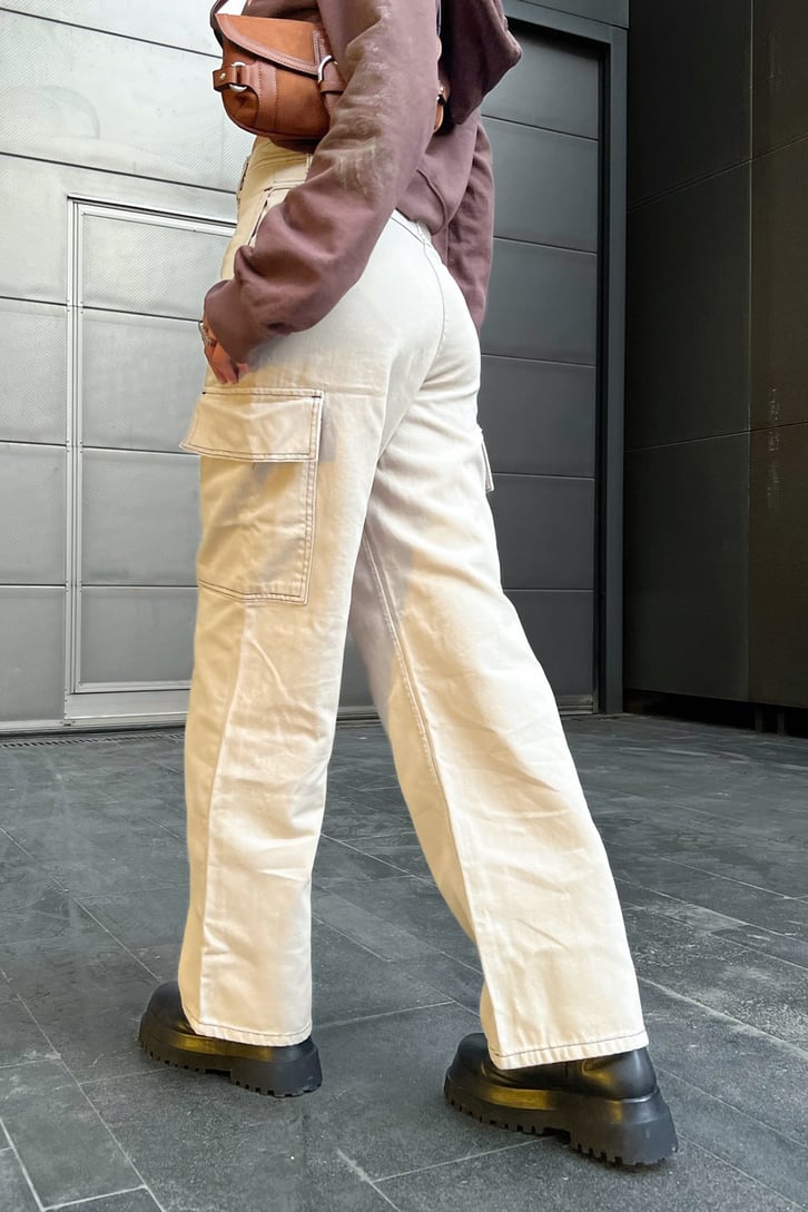 Kargo Cepli Bej Baggy Jean