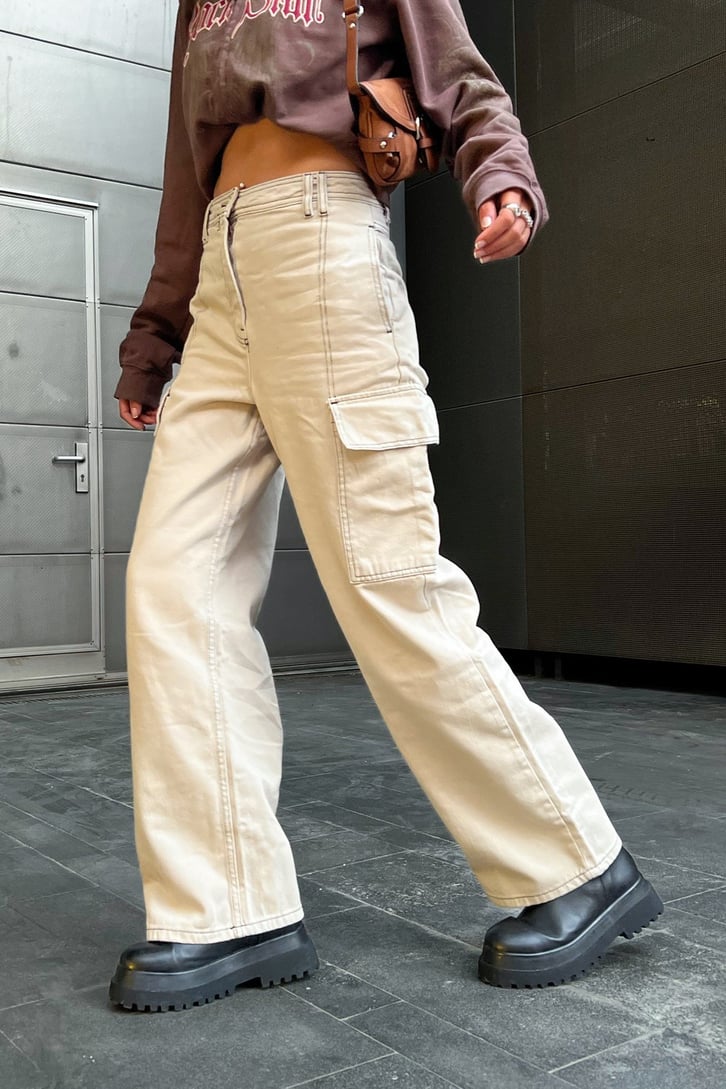 Kargo Cepli Bej Baggy Jean