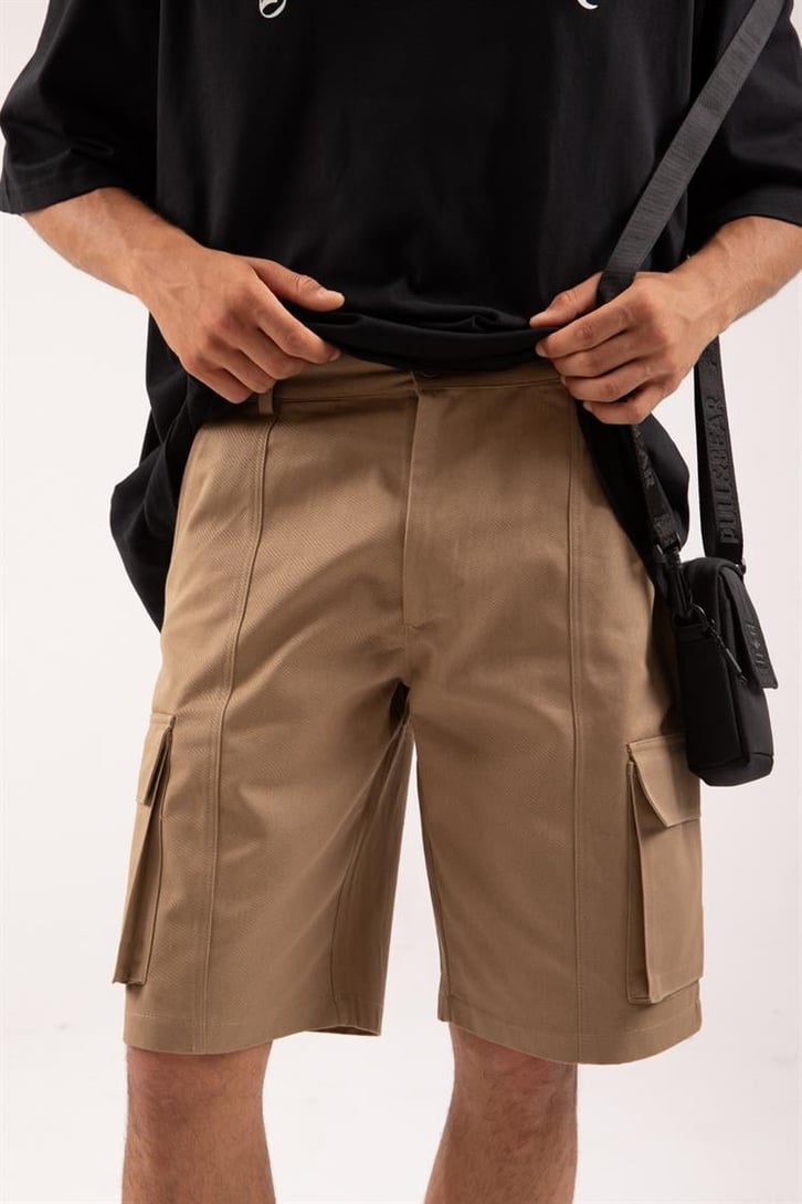 Kargo Cepli Camel Şort