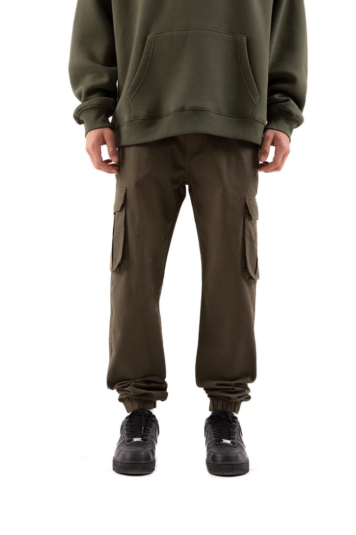 Kargo Cepli Haki Jogger Pantolon
