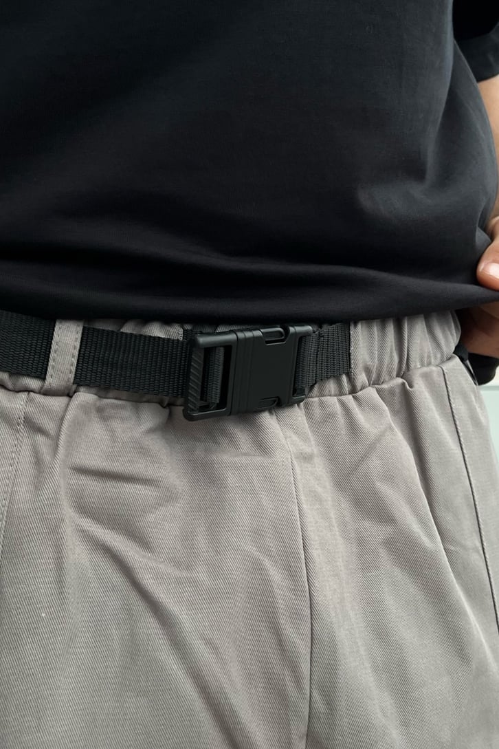Kargo Cepli Kemer Detay Gri Jogger Pantolon