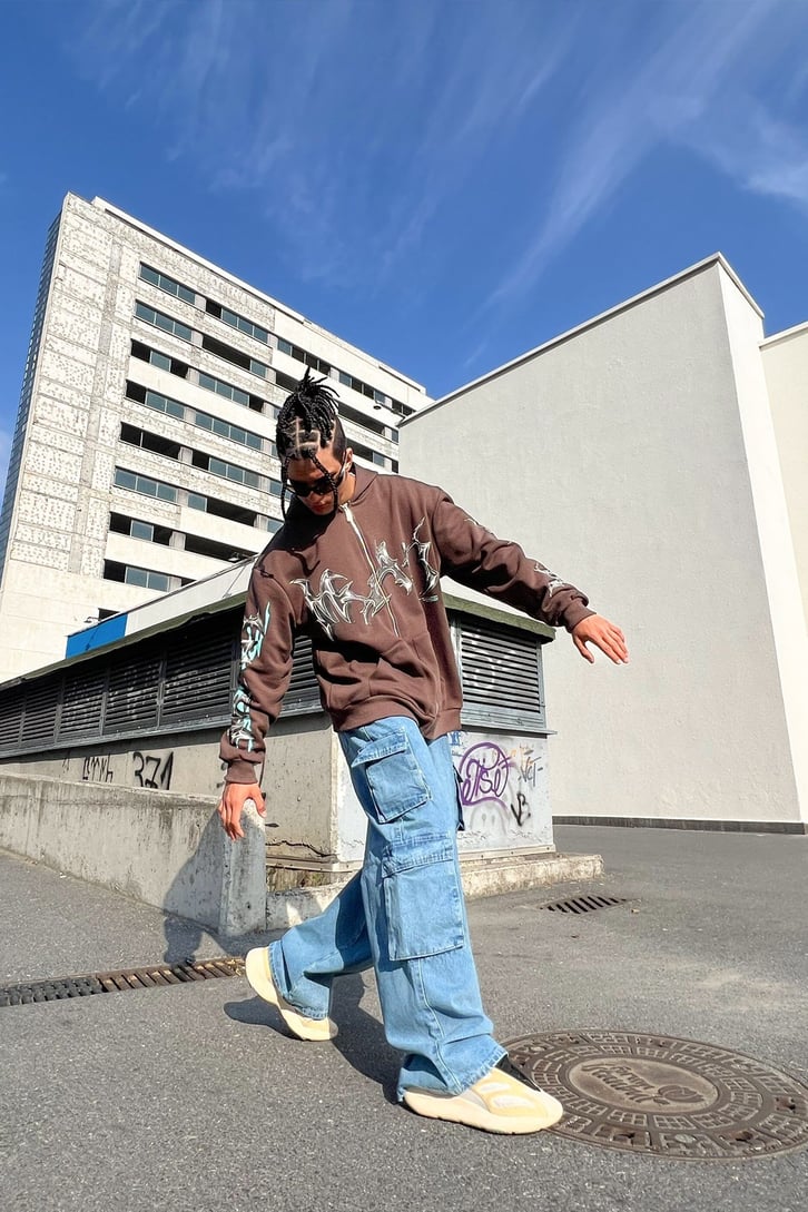 Kargo Cepli Mavi Baggy Jean