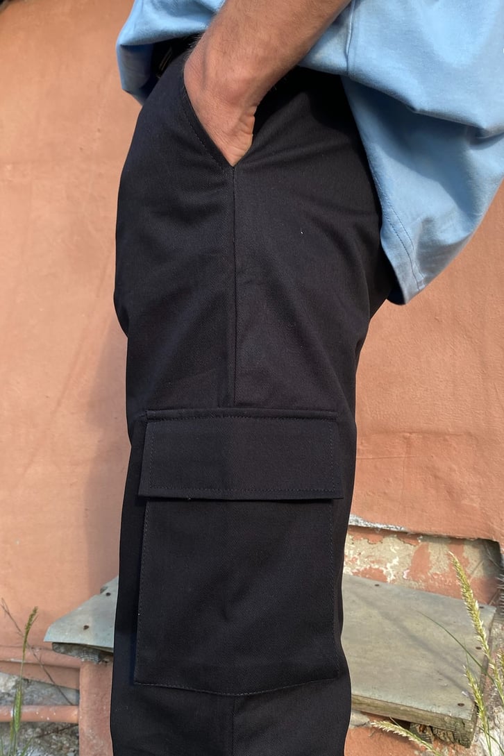 Kargo Cepli Siyah Baagy Jean