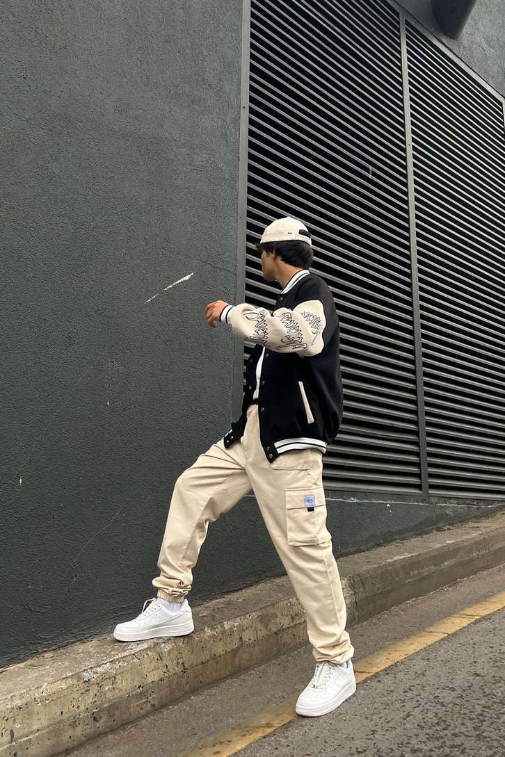 Kargo Cepli Taş Rengi Jogger Pantolon