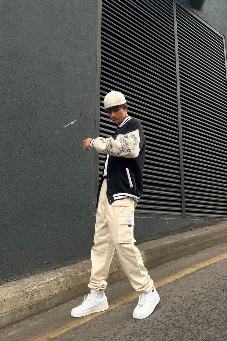 Kargo Cepli Taş Rengi Jogger Pantolon