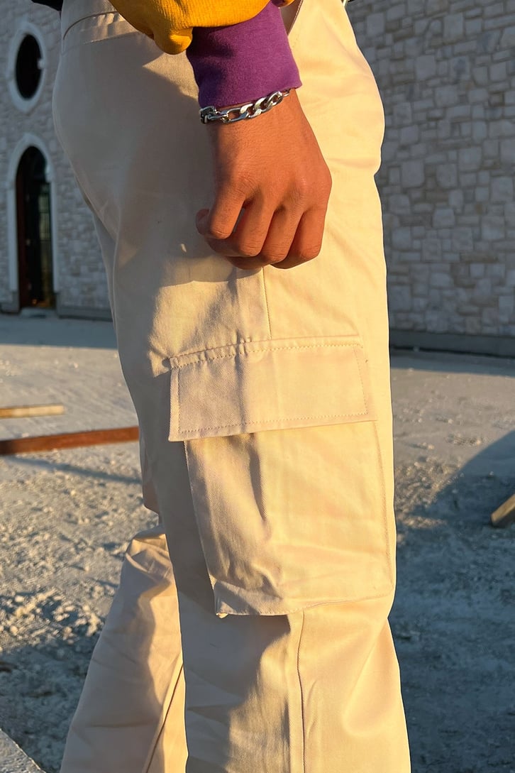 Kargo Cepli Taş Rengi Pantolon