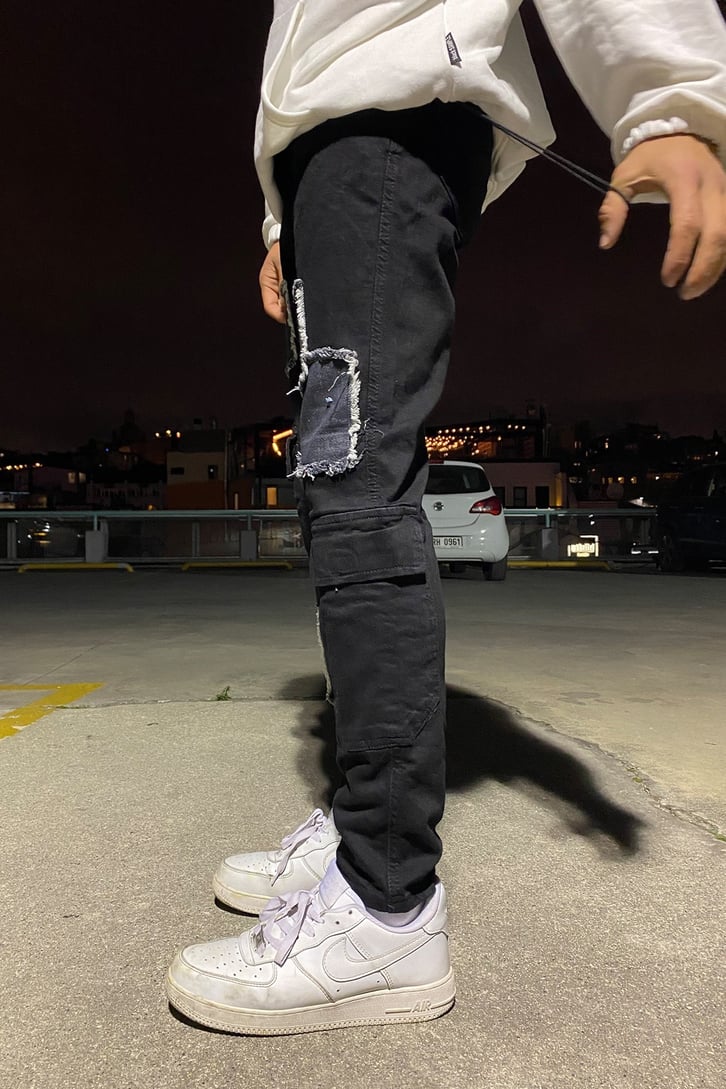 KARGO CEPLİ YAMALI SKINNY FIT JEAN