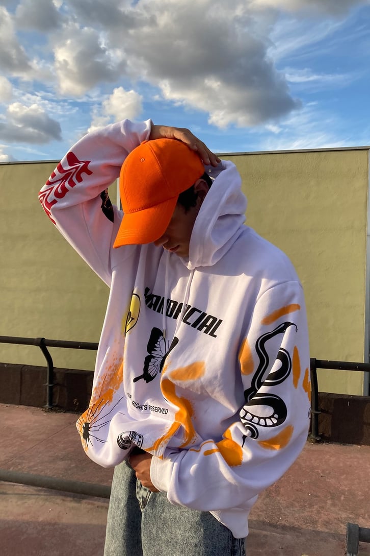 KARIŞIK DESENLİ OVERSIZE HOODIE