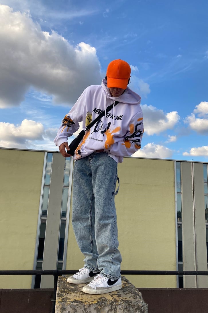 KARIŞIK DESENLİ OVERSIZE HOODIE